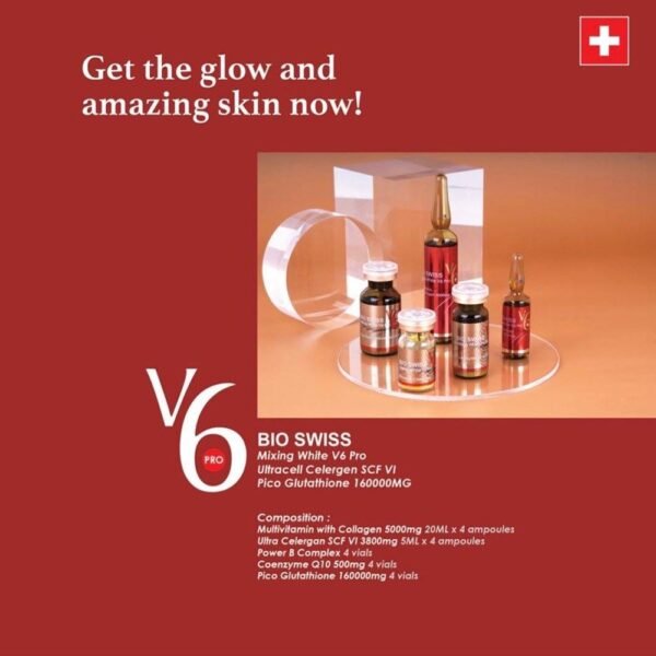 Bio Swiss Mixing White V6 Pro Ultracell Celergen SCF VI Pico Glutathione Skin Whitening Injection - Image 2
