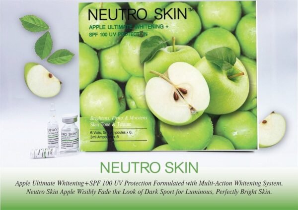 Neutro Skin Green Apple Glutathione Skin Whitening Injection - 6 Session - France - Image 2