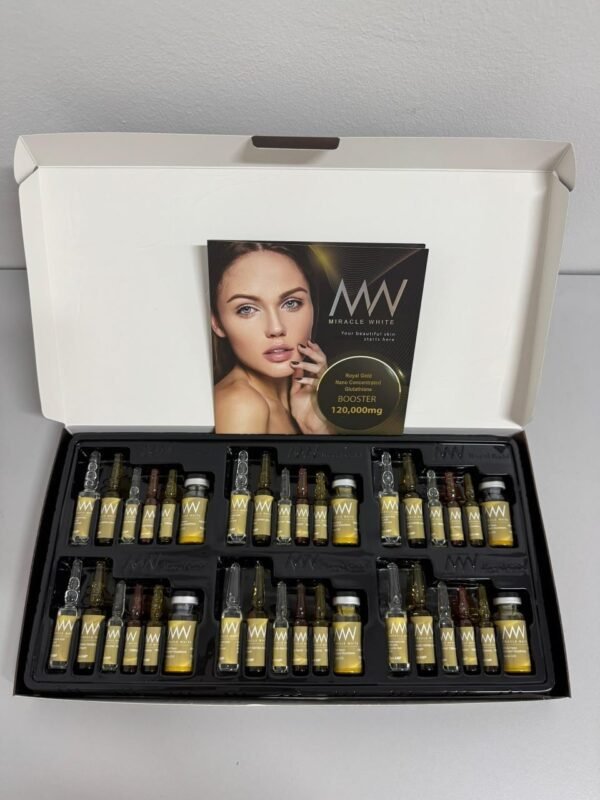 Miracle White Royal Gold 120000mg Glutathione Skin Whitening Injection - 6 Session - Switzerland - Image 6
