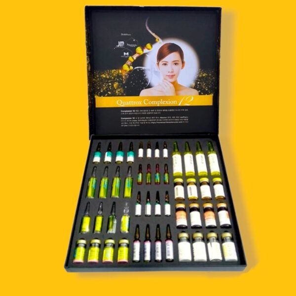 JM Quattrox Complexion 12 Glutathione Skin Whitening Injections - 4 Session -South Korea - Image 3